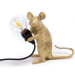 Woningverkoop 28 Seletti Mouse Lamp Mac Tafellamp, Goud